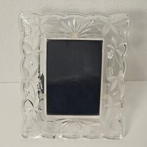 Picture frame Heavy Glass‎ 10" x 8.5" Sketched  Frosted Flowers
